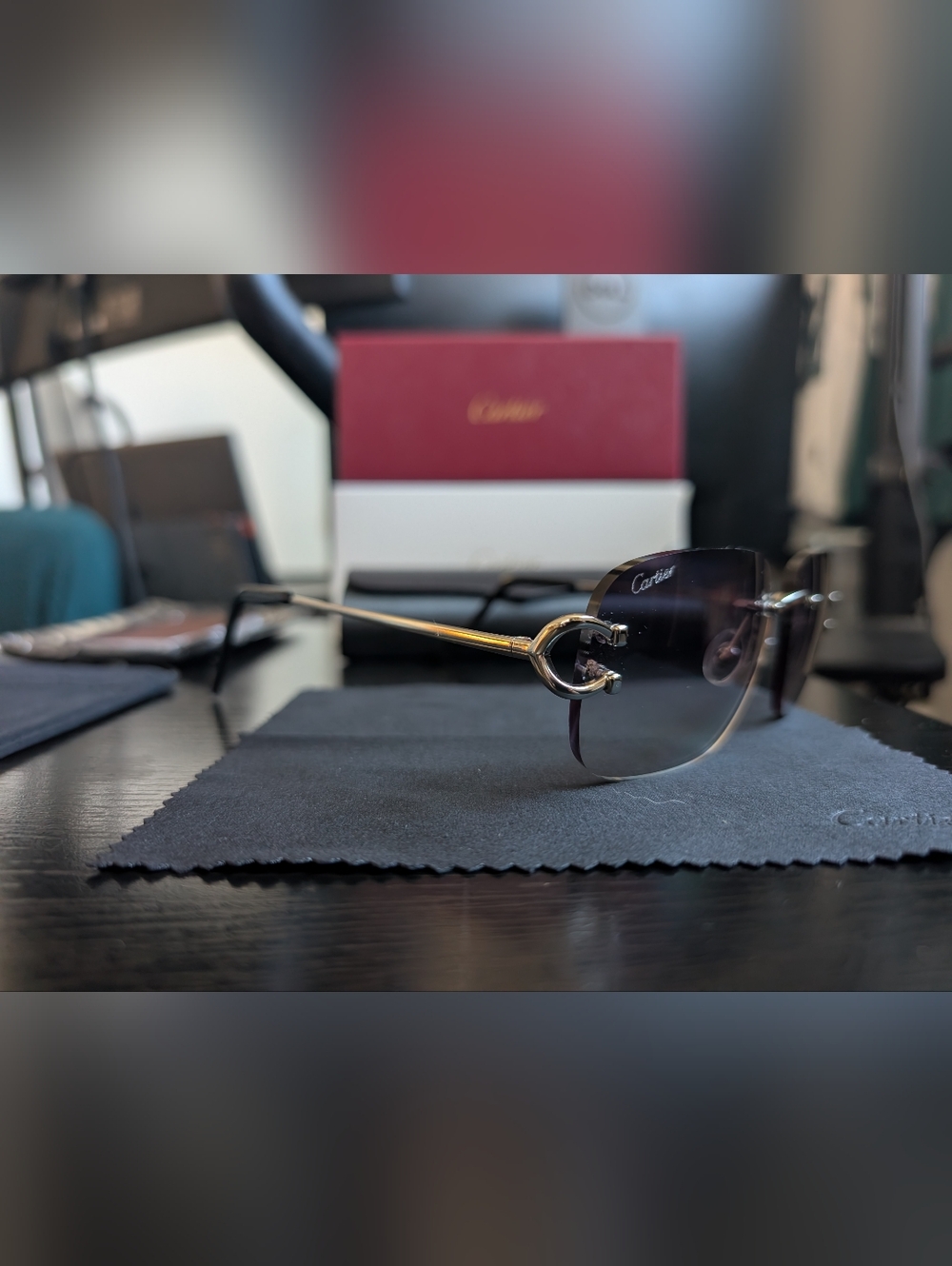 Cartier Style Rimless Sunglasses